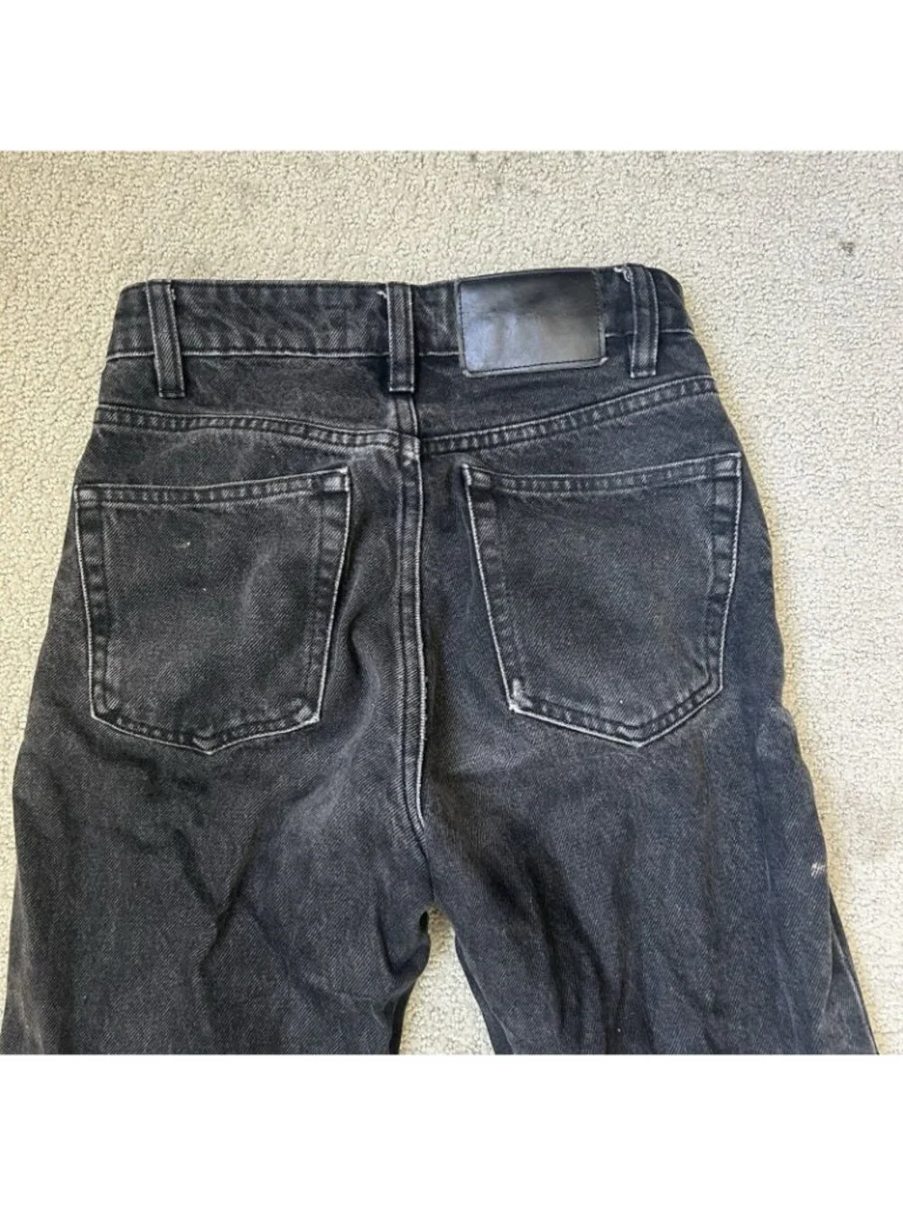 Zara Womens Skinny Jeans Black Stretch Denim High Rise Button Fly Size 00